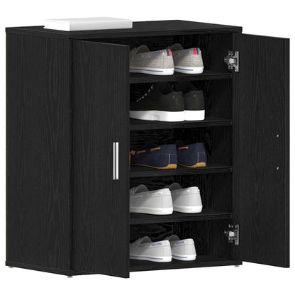 Schuhschrank 60 x 35 x 70 cm Holzwerkstoff Schwarz Eichen-Optik