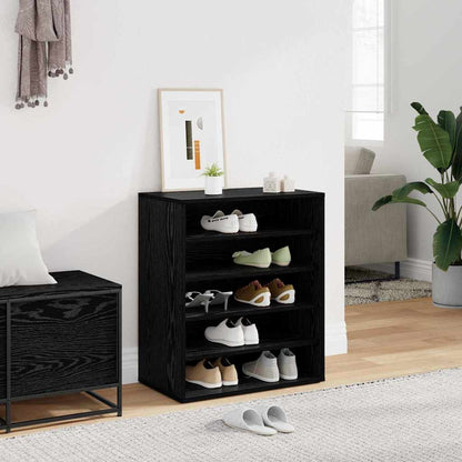 Schuhschrank 60 x 35 x 70 cm Holzwerkstoff Schwarz Eichen-Optik