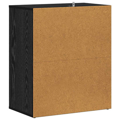 Schuhschrank 60 x 35 x 70 cm Holzwerkstoff Schwarz Eichen-Optik