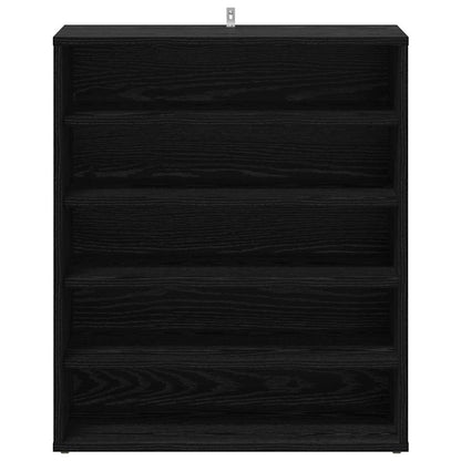 Schuhschrank 60 x 35 x 70 cm Holzwerkstoff Schwarz Eichen-Optik