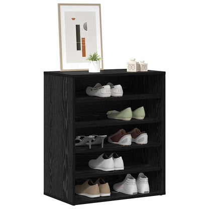 Schuhschrank 60 x 35 x 70 cm Holzwerkstoff Schwarz Eichen-Optik
