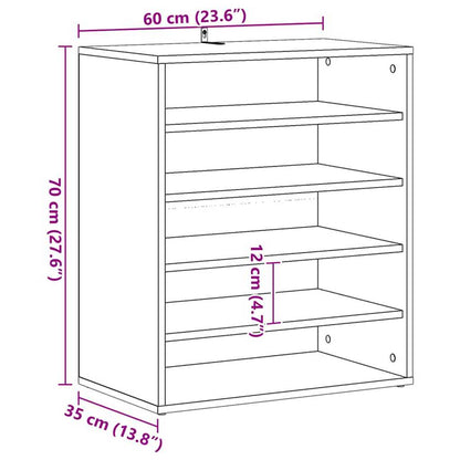 Schuhschrank 60 x 35 x 70 cm Holzwerkstoff Schwarz Eichen-Optik