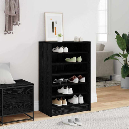 Schuhschrank 60 x 35 x 92 cm Holzwerkstoff Schwarz Eichen-Optik
