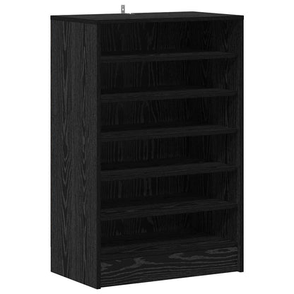 Schuhschrank 60 x 35 x 92 cm Holzwerkstoff Schwarz Eichen-Optik