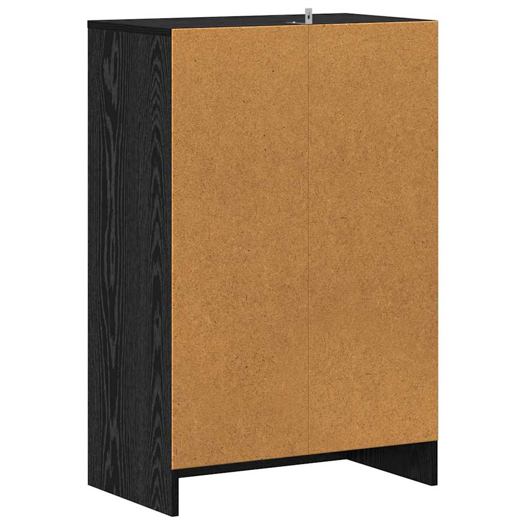 Schuhschrank 60 x 35 x 92 cm Holzwerkstoff Schwarz Eichen-Optik