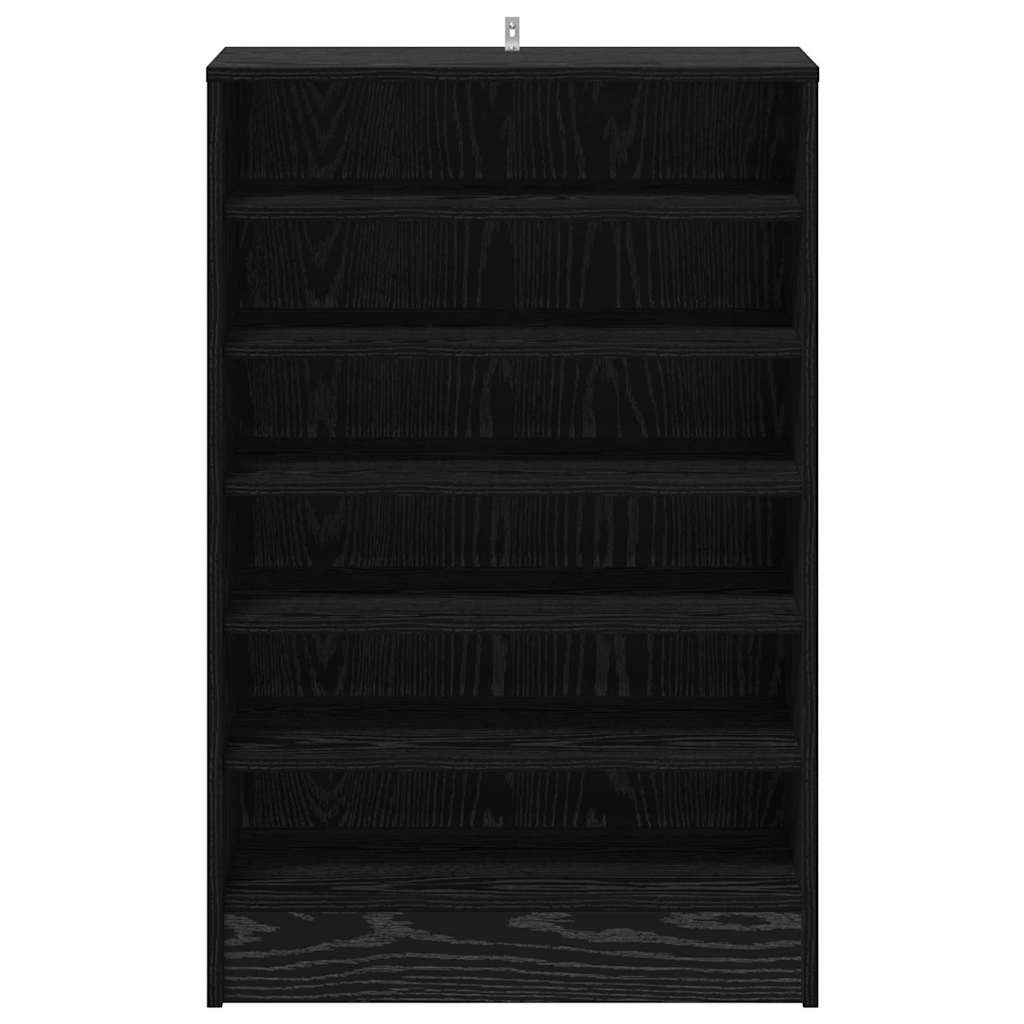 Schuhschrank 60 x 35 x 92 cm Holzwerkstoff Schwarz Eichen-Optik