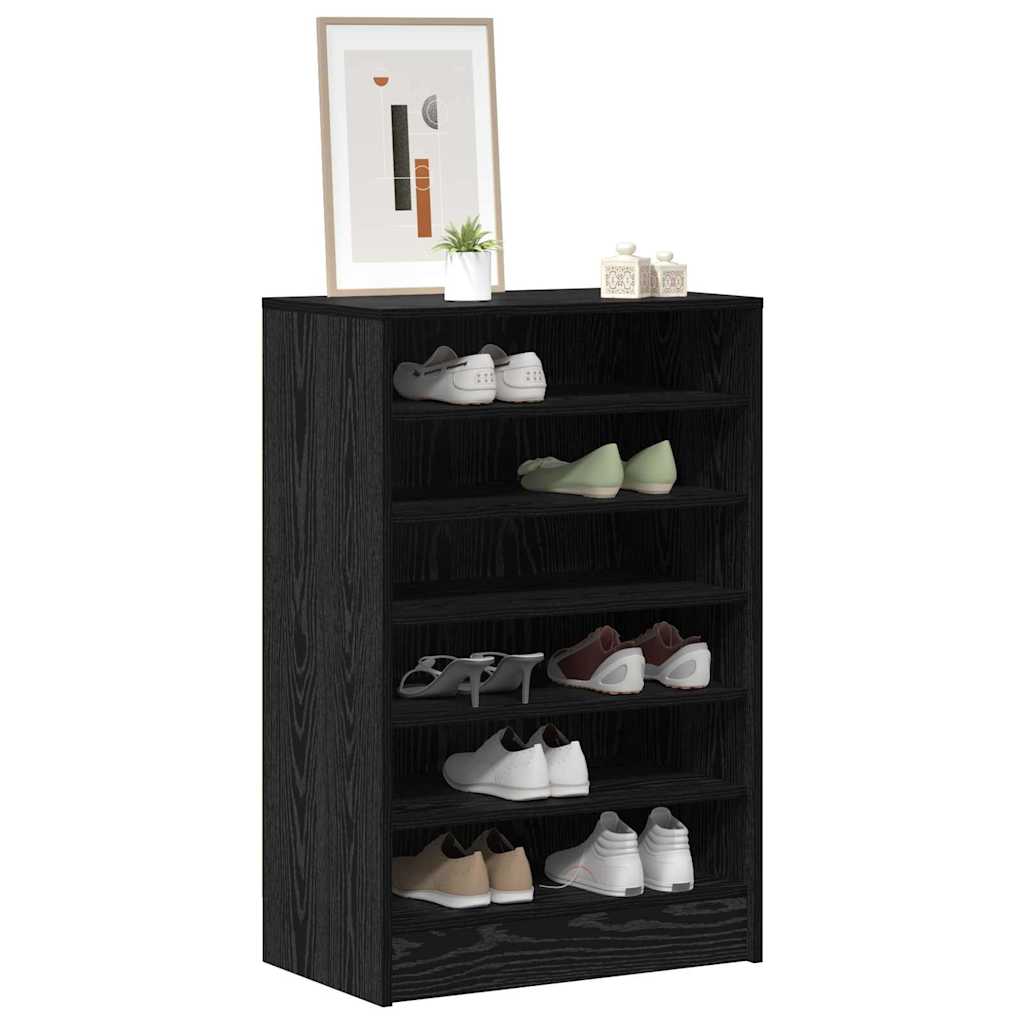 Schuhschrank 60 x 35 x 92 cm Holzwerkstoff Schwarz Eichen-Optik