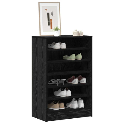 Schuhschrank 60 x 35 x 92 cm Holzwerkstoff Schwarz Eichen-Optik