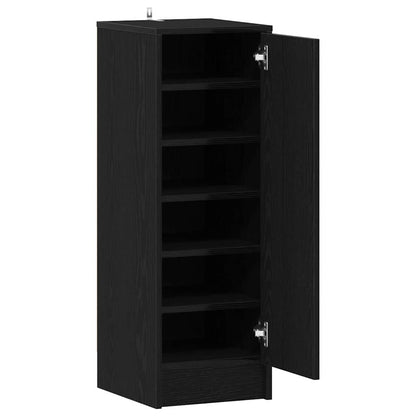 Schuhschrank 32 x 35 x 92 cm Holzwerkstoff Schwarz Eichen-Optik