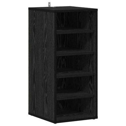 Schuhschrank 32 x 35 x 70 cm Holzwerkstoff Schwarz Eichen-Optik