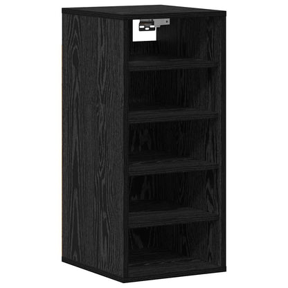 Schuhschrank 32 x 35 x 70 cm Holzwerkstoff Schwarz Eichen-Optik