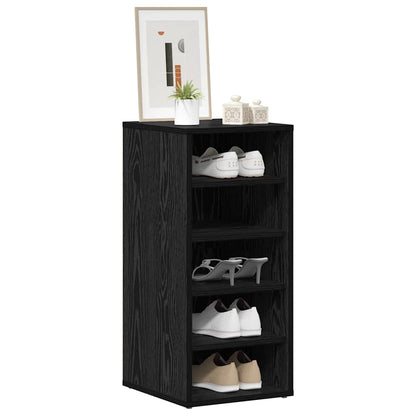 Schuhschrank 32 x 35 x 70 cm Holzwerkstoff Schwarz Eichen-Optik