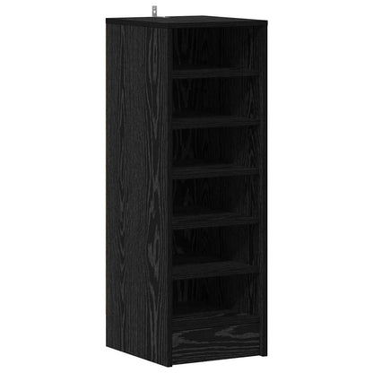 Schuhschrank 32 x 35 x 90 cm Holzwerkstoff Schwarz Eichen-Optik