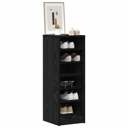 Schuhschrank 32 x 35 x 90 cm Holzwerkstoff Schwarz Eichen-Optik