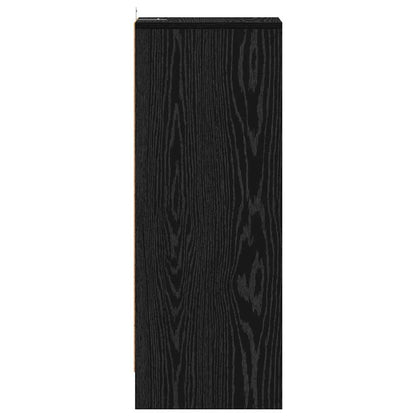 Schuhschrank 32 x 35 x 90 cm Holzwerkstoff Schwarz Eichen-Optik