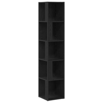 Eckregale 33 x 33 x 165 cm Holzwerkstoff Schwarz Eichen-Optik
