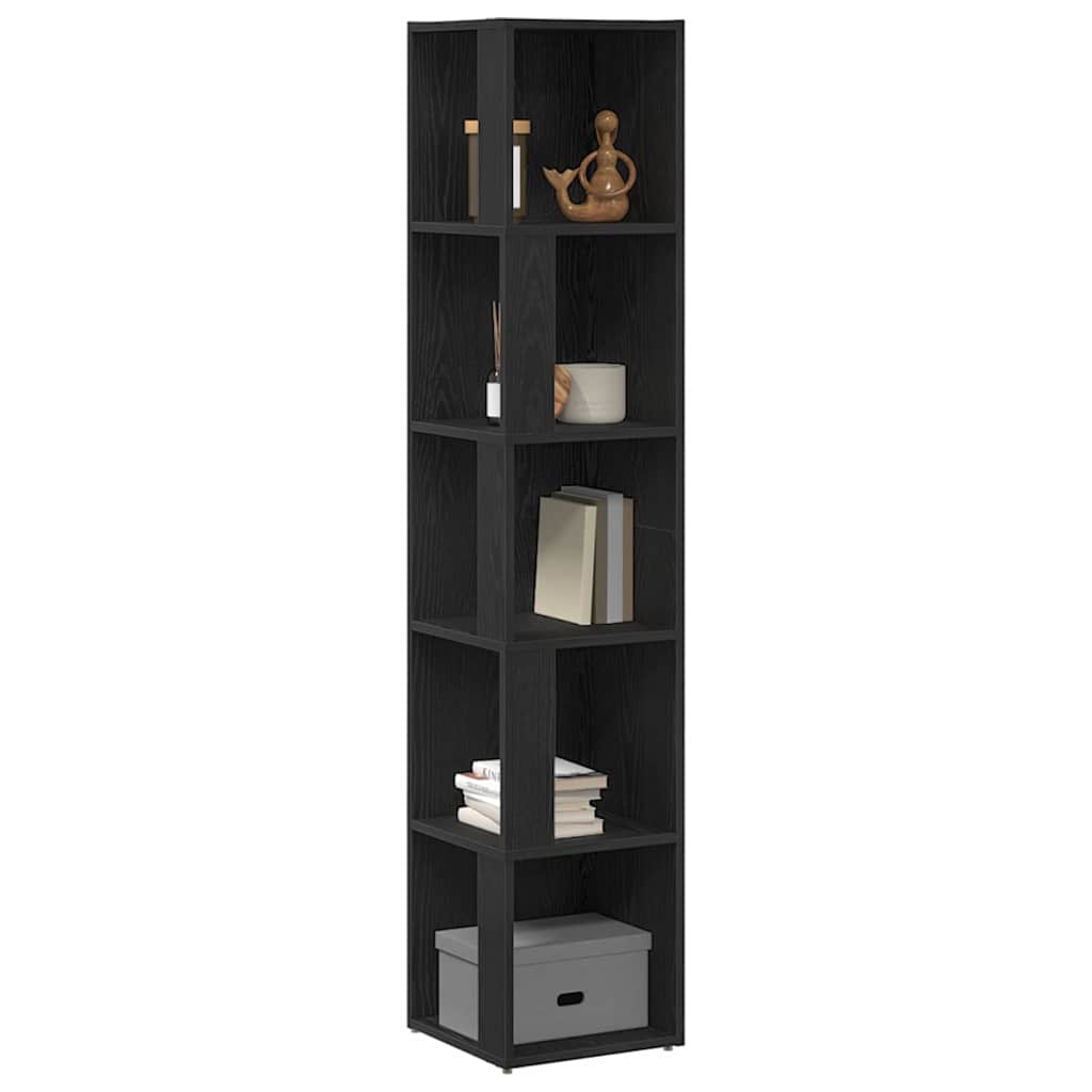 Eckregale 33 x 33 x 165 cm Holzwerkstoff Schwarz Eichen-Optik