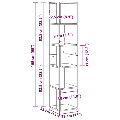 Eckregale 33 x 33 x 165 cm Holzwerkstoff Schwarz Eichen-Optik