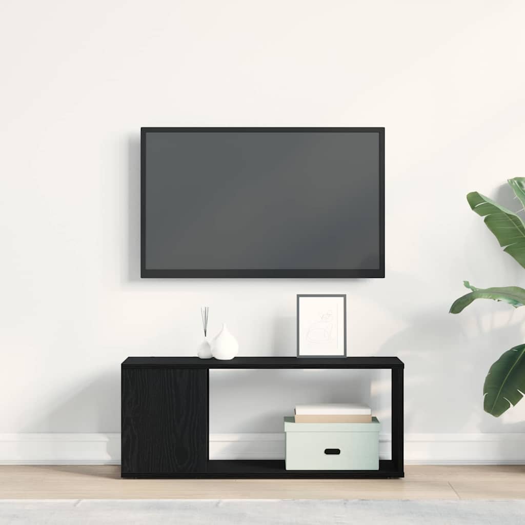 TV-Schrankset 80 x 24 x 32 cm Schwarz Eichen-Optik
