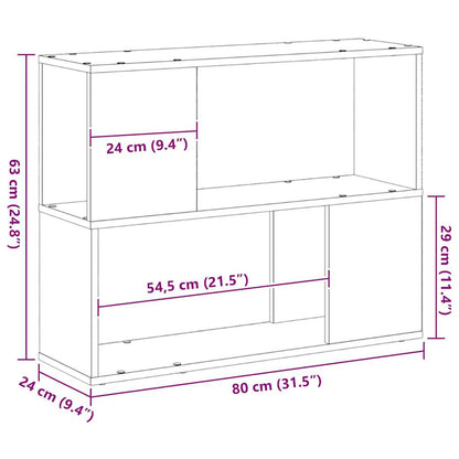 TV-Schrankset 80 x 24 x 63 cm Schwarz Eichen-Optik