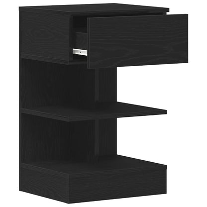 Nachttisch Schwarz Eichen-Optik 40 x 35 x 65 cm Holzwerkstoff