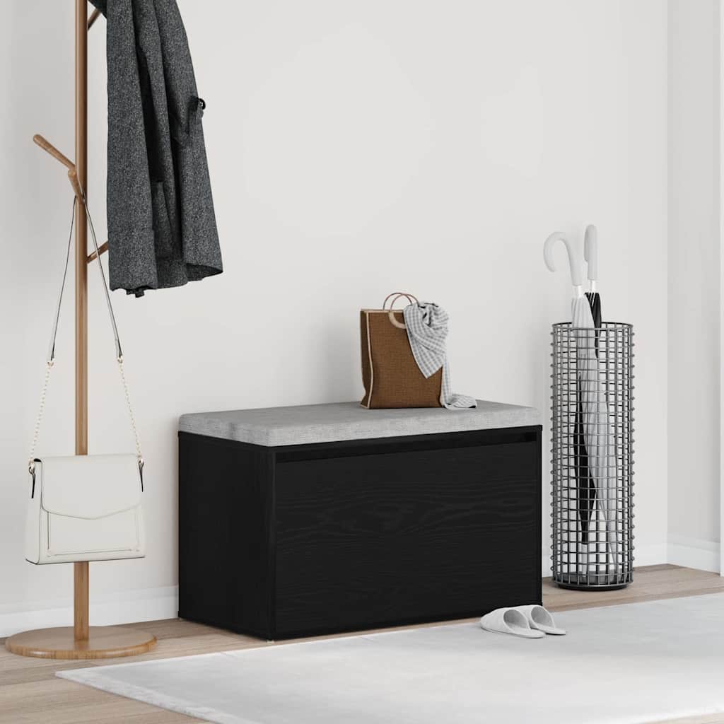 Flurbank Schwarz Eichen-Optik 80 x 40 x 45 cm Holzwerkstoff