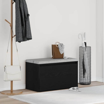 Flurbank Schwarz Eichen-Optik 80 x 40 x 45 cm Holzwerkstoff