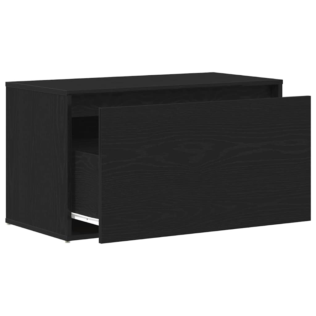 Flurbank Schwarz Eichen-Optik 80 x 40 x 45 cm Holzwerkstoff