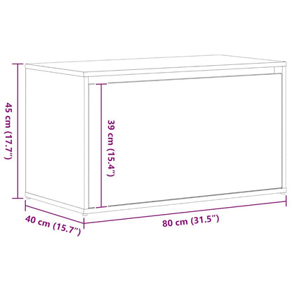Flurbank Schwarz Eichen-Optik 80 x 40 x 45 cm Holzwerkstoff
