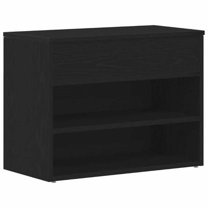 Schuhbank 60 x 30 x 45 cm Holzwerkstoff Schwarz Eichen-Optik