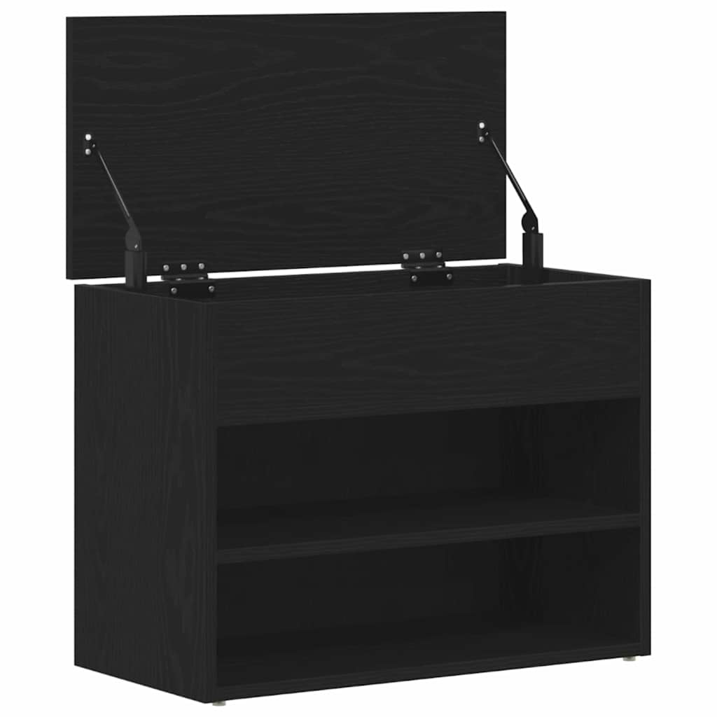 Schuhbank 60 x 30 x 45 cm Holzwerkstoff Schwarz Eichen-Optik