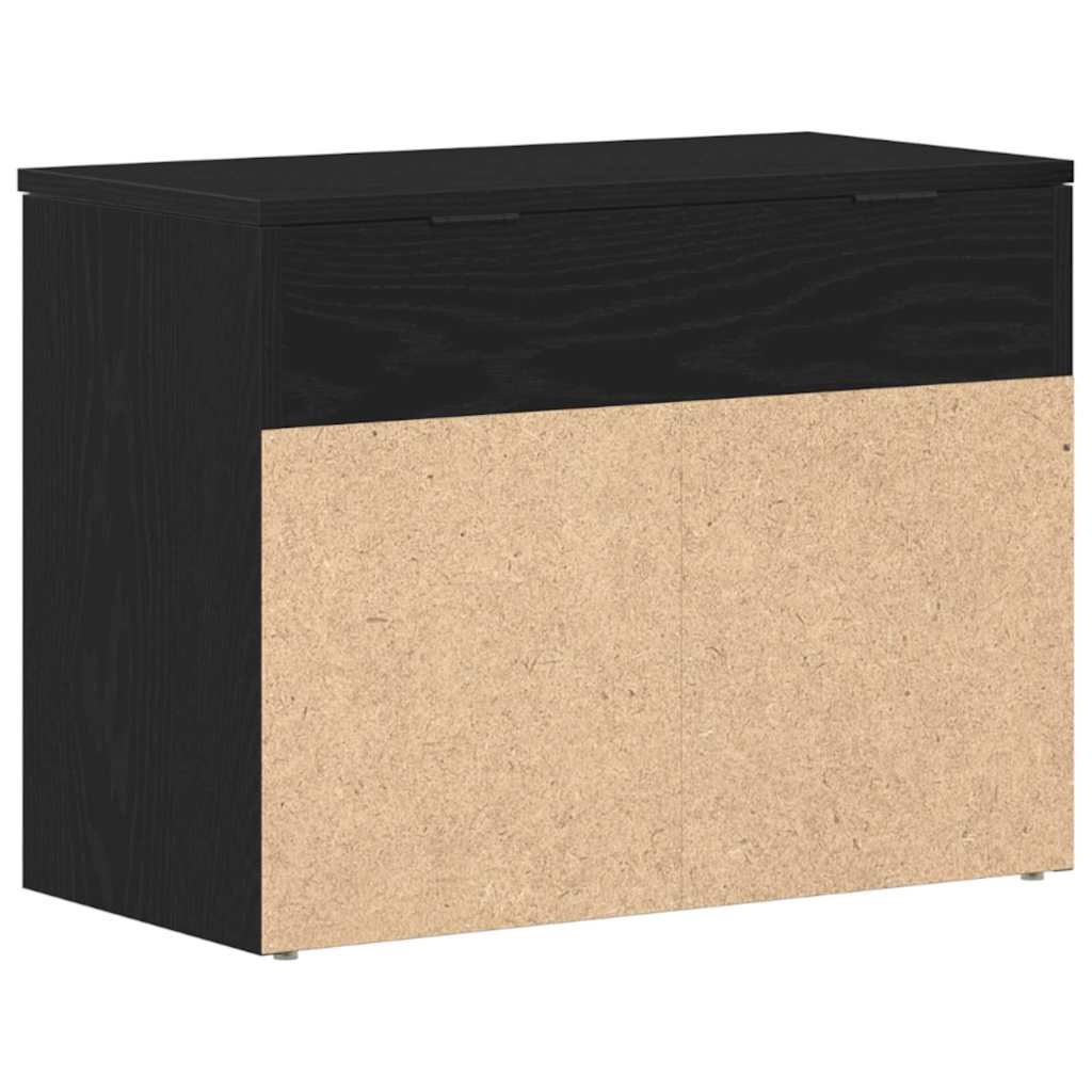 Schuhbank 60 x 30 x 45 cm Holzwerkstoff Schwarz Eichen-Optik