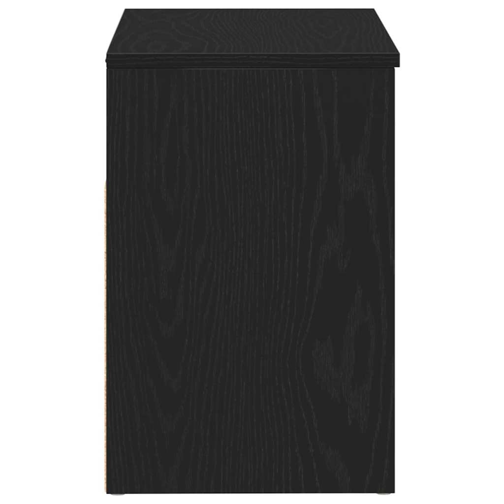 Schuhbank 60 x 30 x 45 cm Holzwerkstoff Schwarz Eichen-Optik
