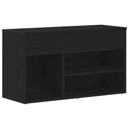 Schuhbank 80 x 30 x 45 cm Holzwerkstoff Schwarz Eichen-Optik
