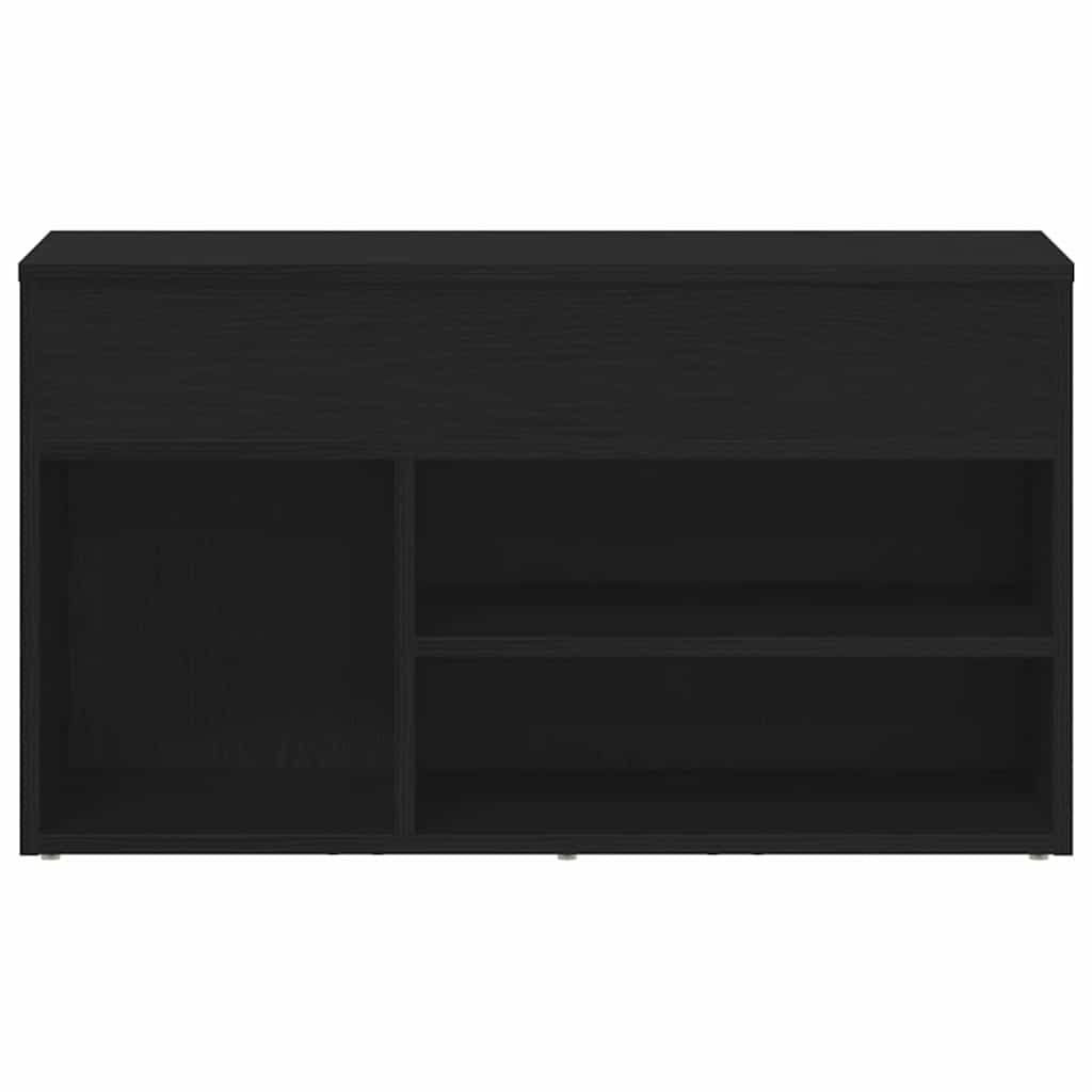 Schuhbank 80 x 30 x 45 cm Holzwerkstoff Schwarz Eichen-Optik