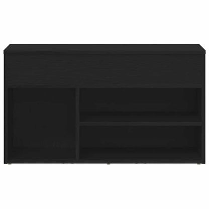 Schuhbank 80 x 30 x 45 cm Holzwerkstoff Schwarz Eichen-Optik