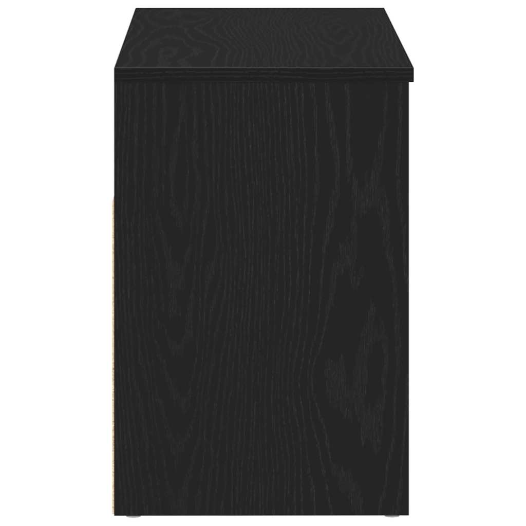 Schuhbank 80 x 30 x 45 cm Holzwerkstoff Schwarz Eichen-Optik