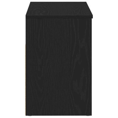 Schuhbank 80 x 30 x 45 cm Holzwerkstoff Schwarz Eichen-Optik