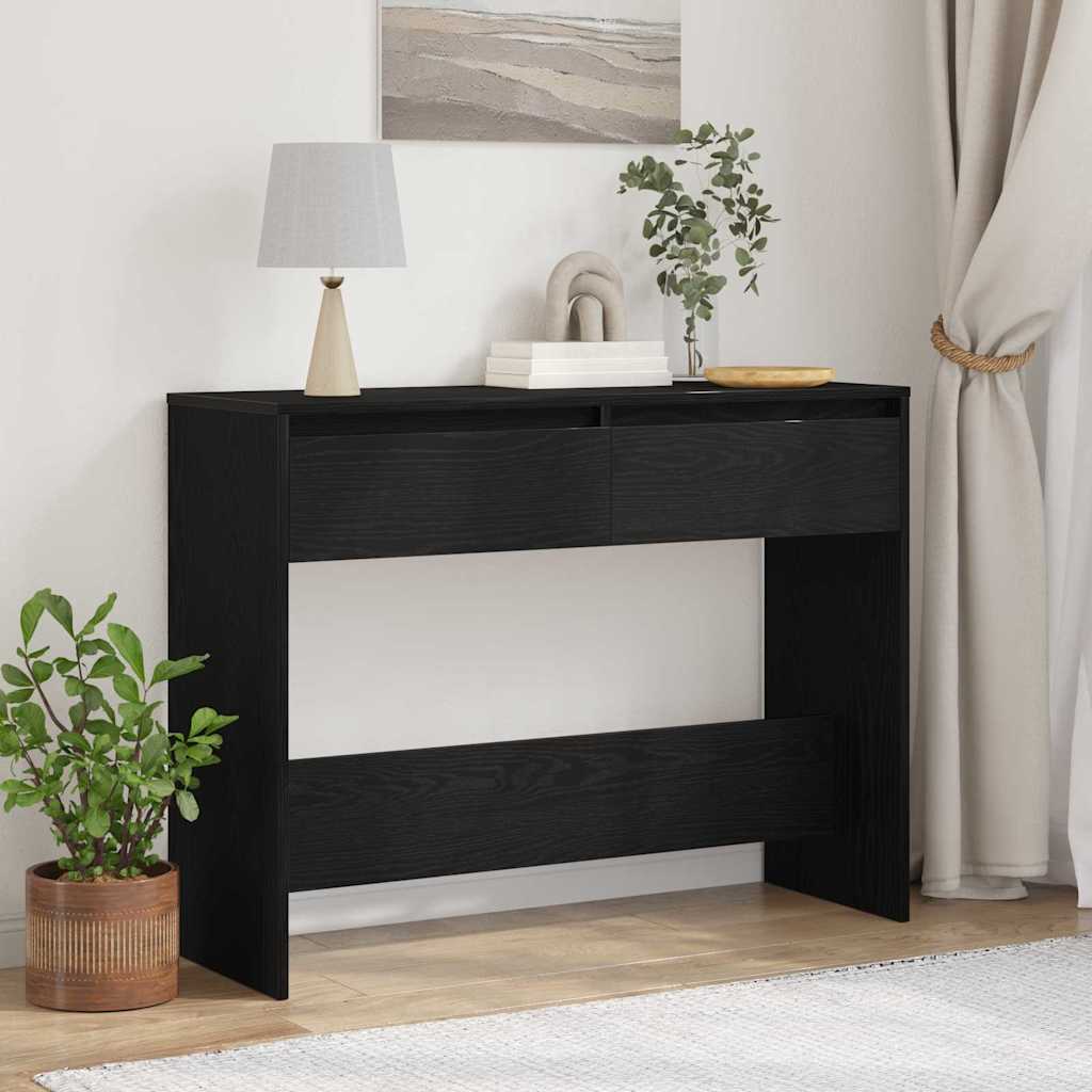 Konsolentisch Schwarz Eichen-Optik 100 x 35 x 76,5 cm