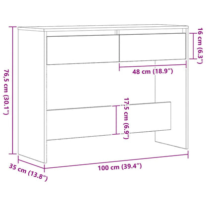 Konsolentisch Schwarz Eichen-Optik 100 x 35 x 76,5 cm