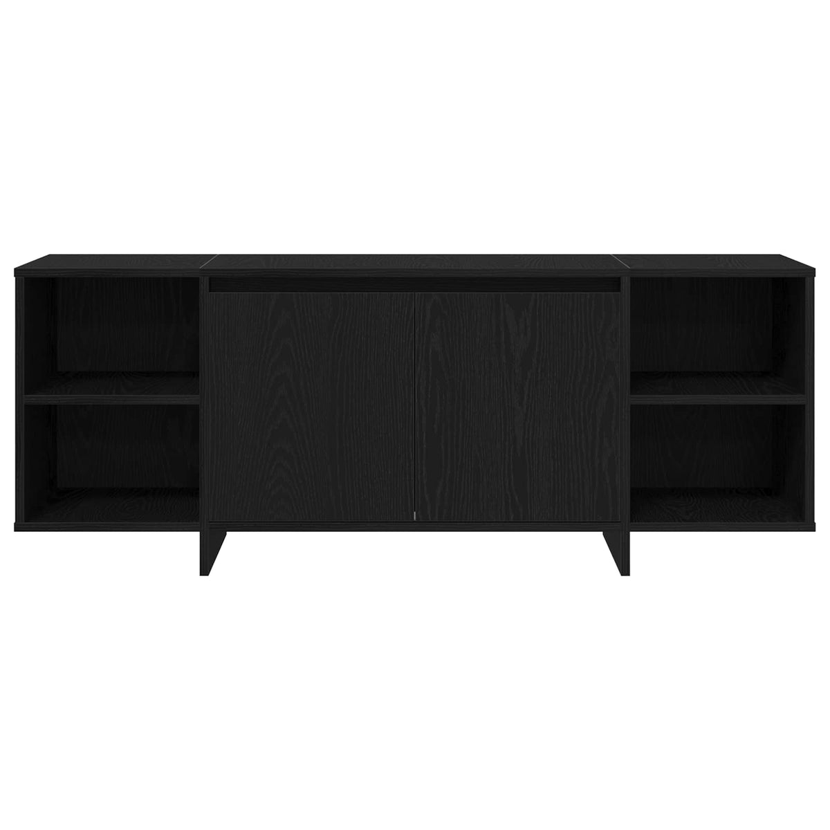 TV-Schränk 130 x 35 x 50 cm Schwarz Eichen-Optik Holzwerkstoff