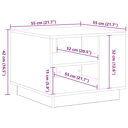 Couchtisch Schwarz Eichen-Optik 55 x 55 x 42 cm Holzwerkstoff