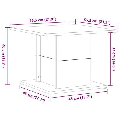 Couchtisch Schwarz Eichen-Optik 55,5 x 55,5 x 40 cm