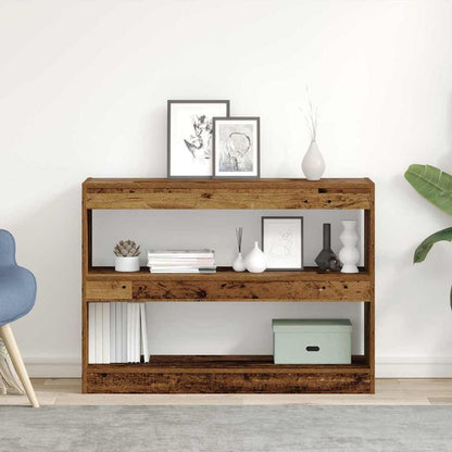 Bücherregal 2 Ebenen 100 x 30 x 72 cm Holzwerkstoff Altholz