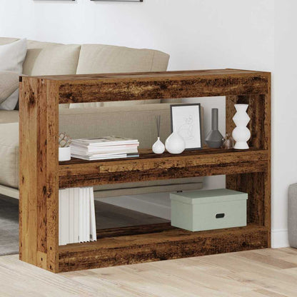 Bücherregal 2 Ebenen 100 x 30 x 72 cm Holzwerkstoff Altholz