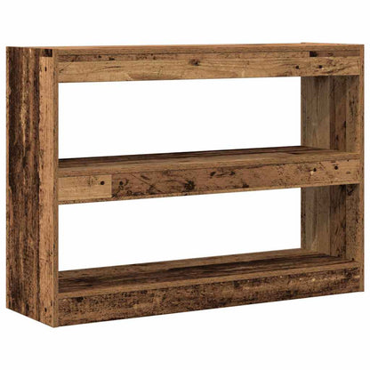 Bücherregal 2 Ebenen 100 x 30 x 72 cm Holzwerkstoff Altholz