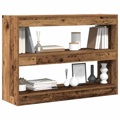 Bücherregal 2 Ebenen 100 x 30 x 72 cm Holzwerkstoff Altholz
