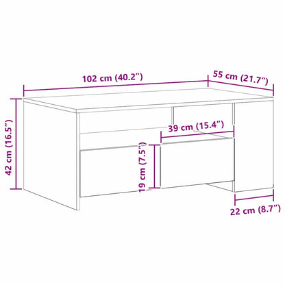 Couchtisch Altholz 102 x 55 x 43,5 cm Holzwerkstoff
