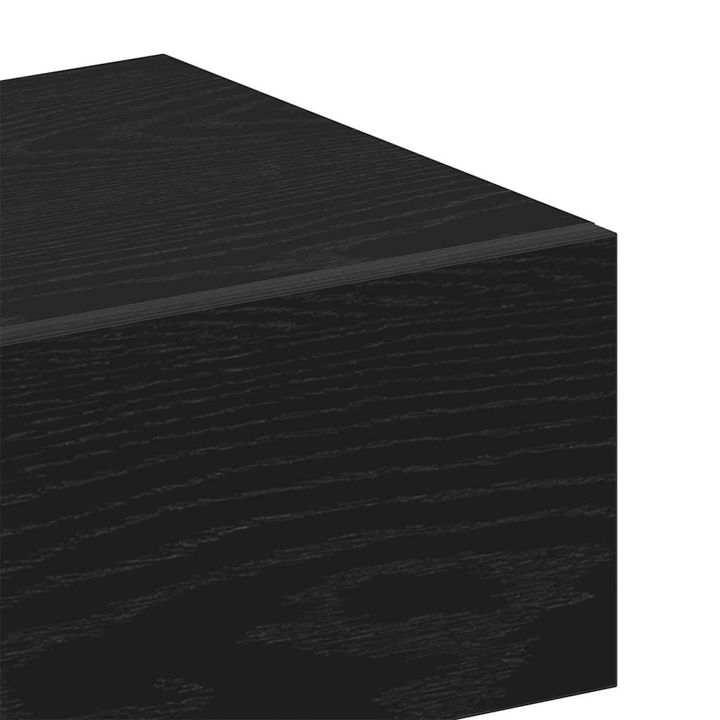 Nachttisch Schwarz Eichen-Optik 46 x 30 x 30 cm Holzwerkstoff