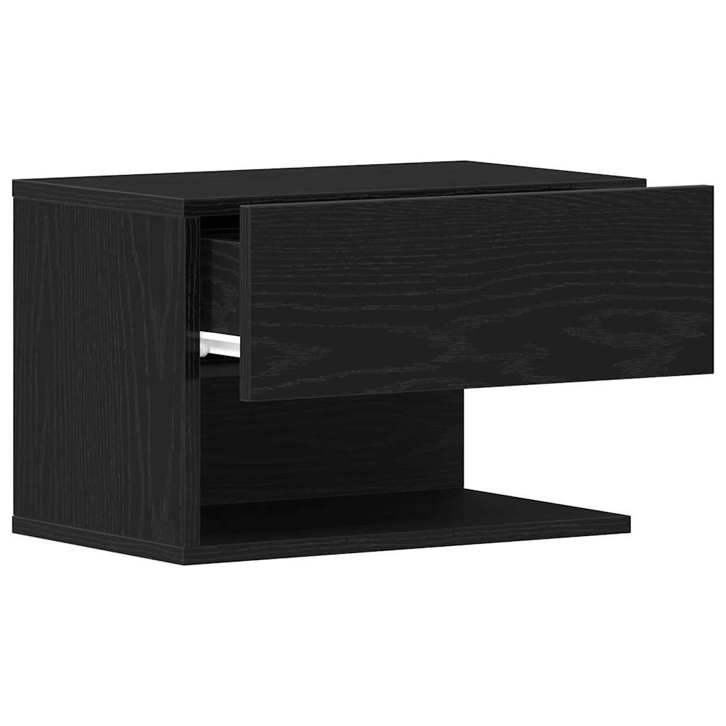Nachttisch Schwarz Eichen-Optik 46 x 30 x 30 cm Holzwerkstoff